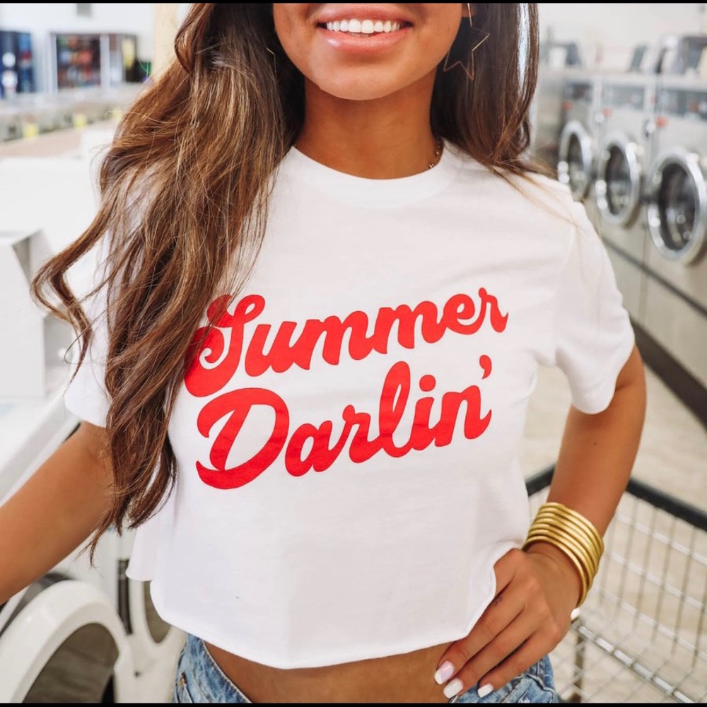 Summer darlin crop top white tee